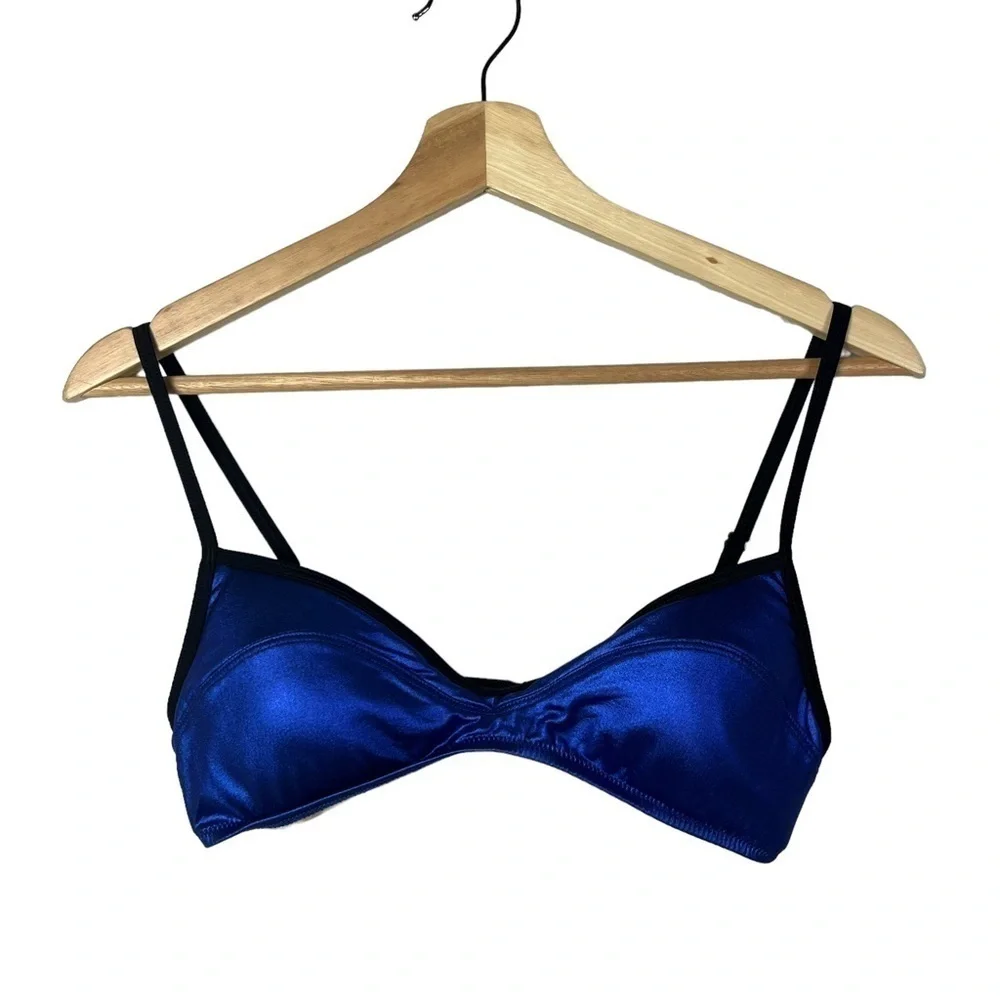 J.‎ Crew Blue Metallic Bikini Swim Top M